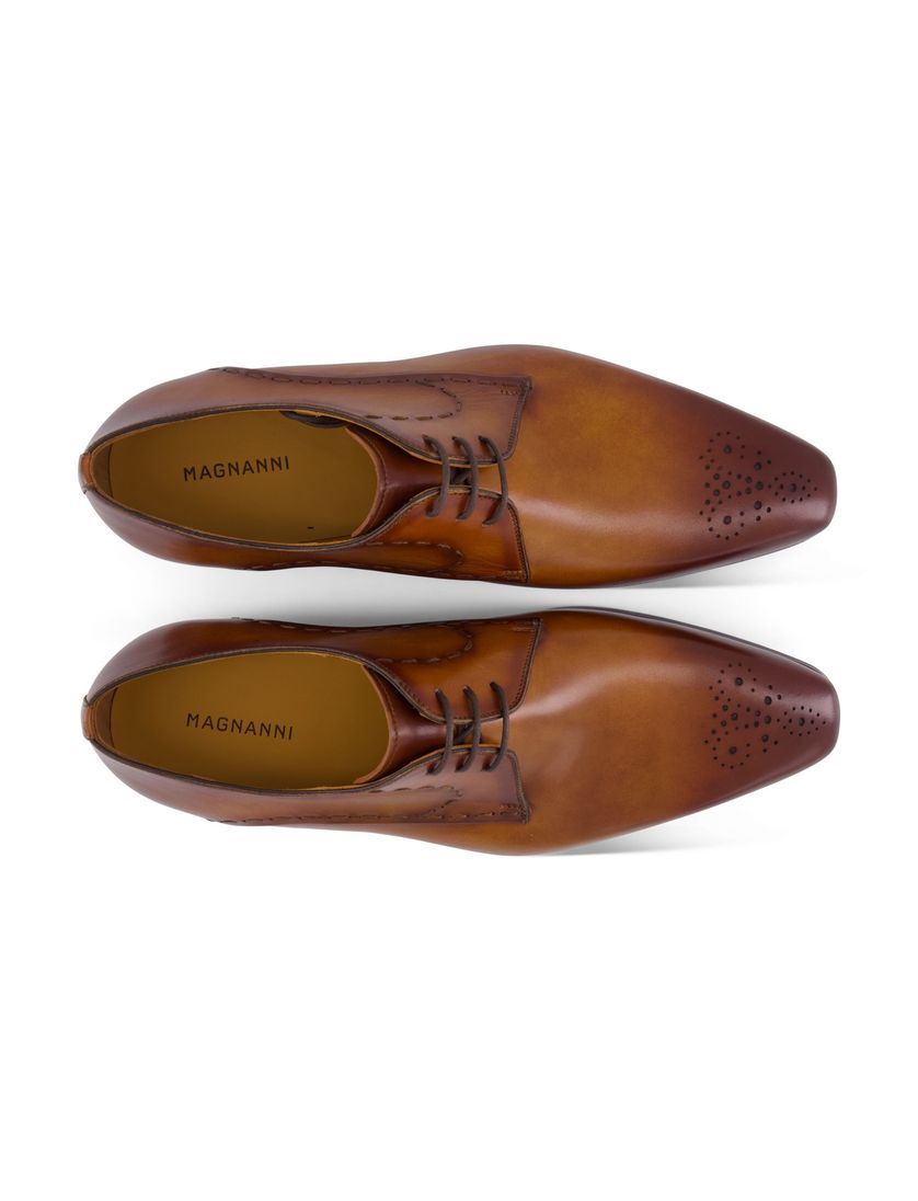 Magnanni veterschoenen bruin leer effen