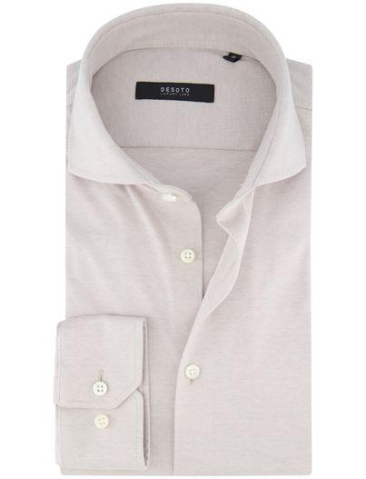 Desoto Desoto zakelijk overhemd bruin pique