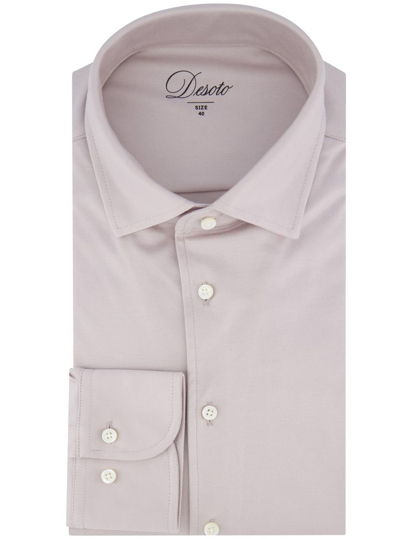 Desoto Luxury jersey overhemd beige katoen