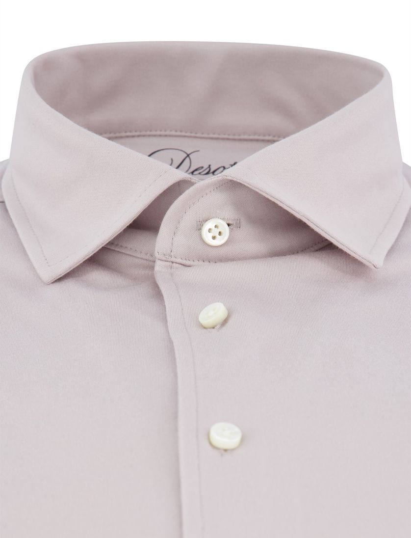 Desoto Luxury jersey overhemd beige katoen