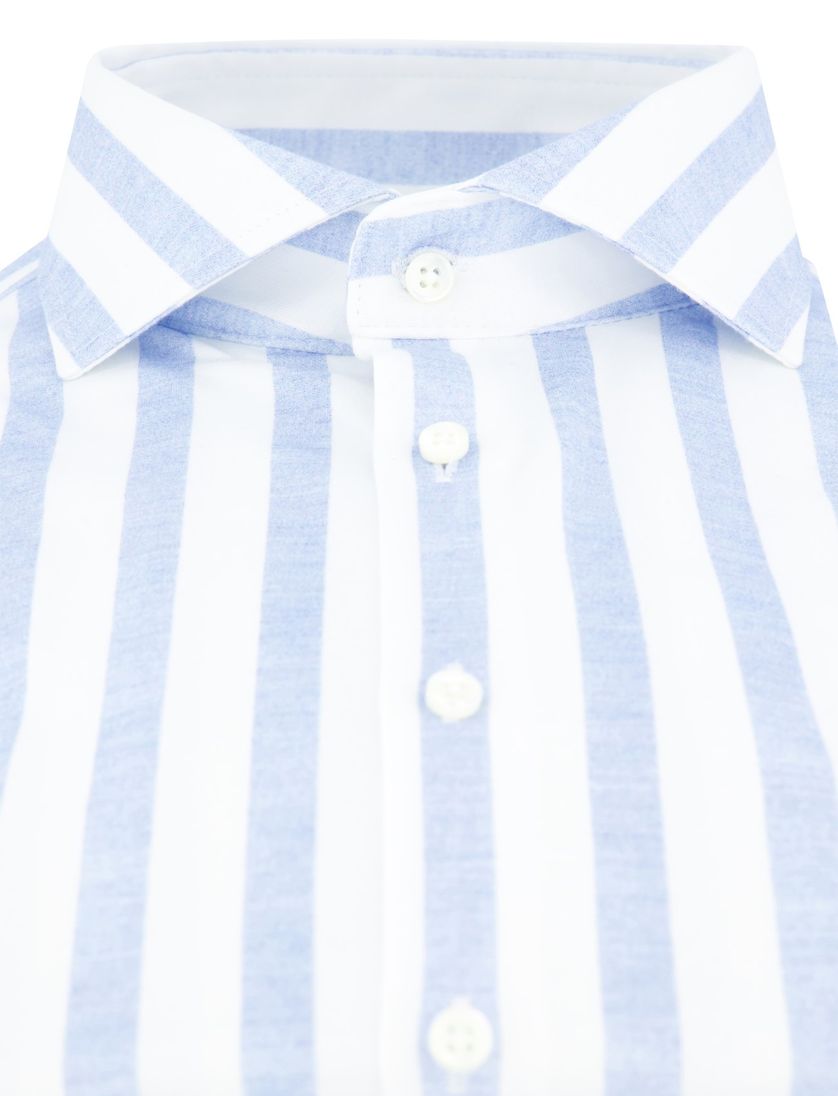 Desoto luxury line slanke fit wit licht blauw gestreept