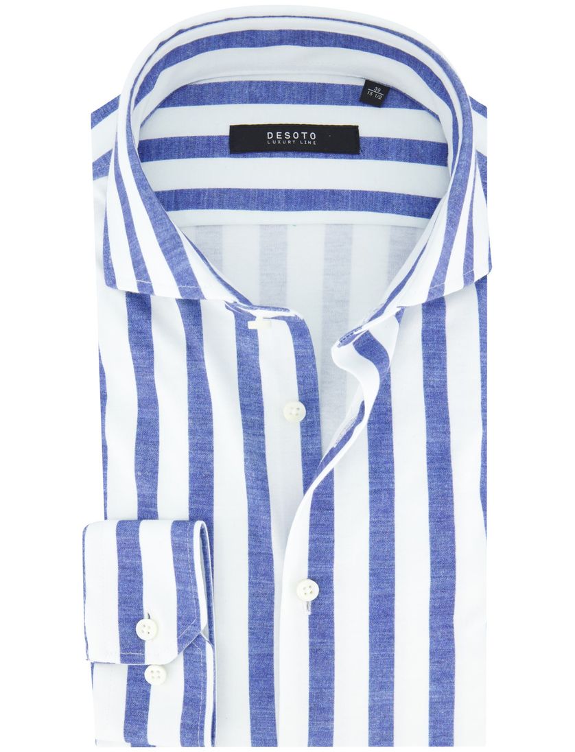 Desoto Luxury Line Hai blauw wit gestreept katoen cutaway boord