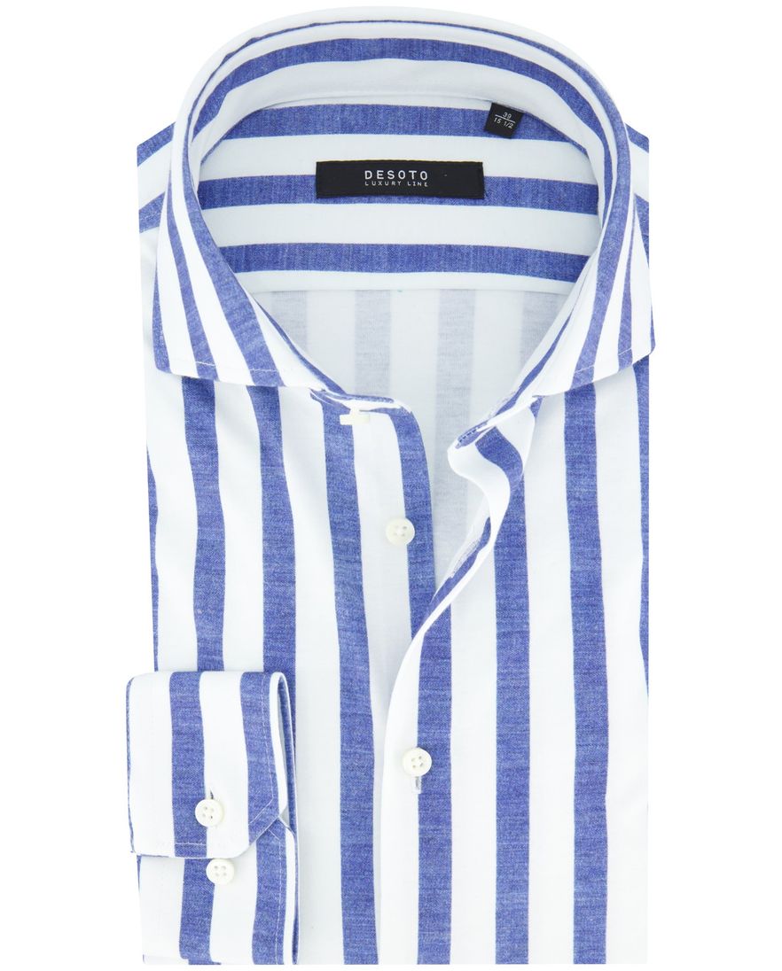 Desoto Luxury Line Hai blauw wit gestreept katoen