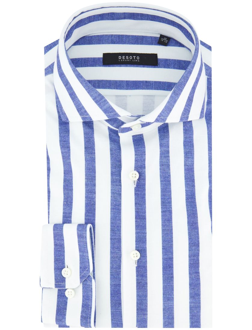 Desoto Luxury Line Hai blauw wit gestreept katoen cutaway boord