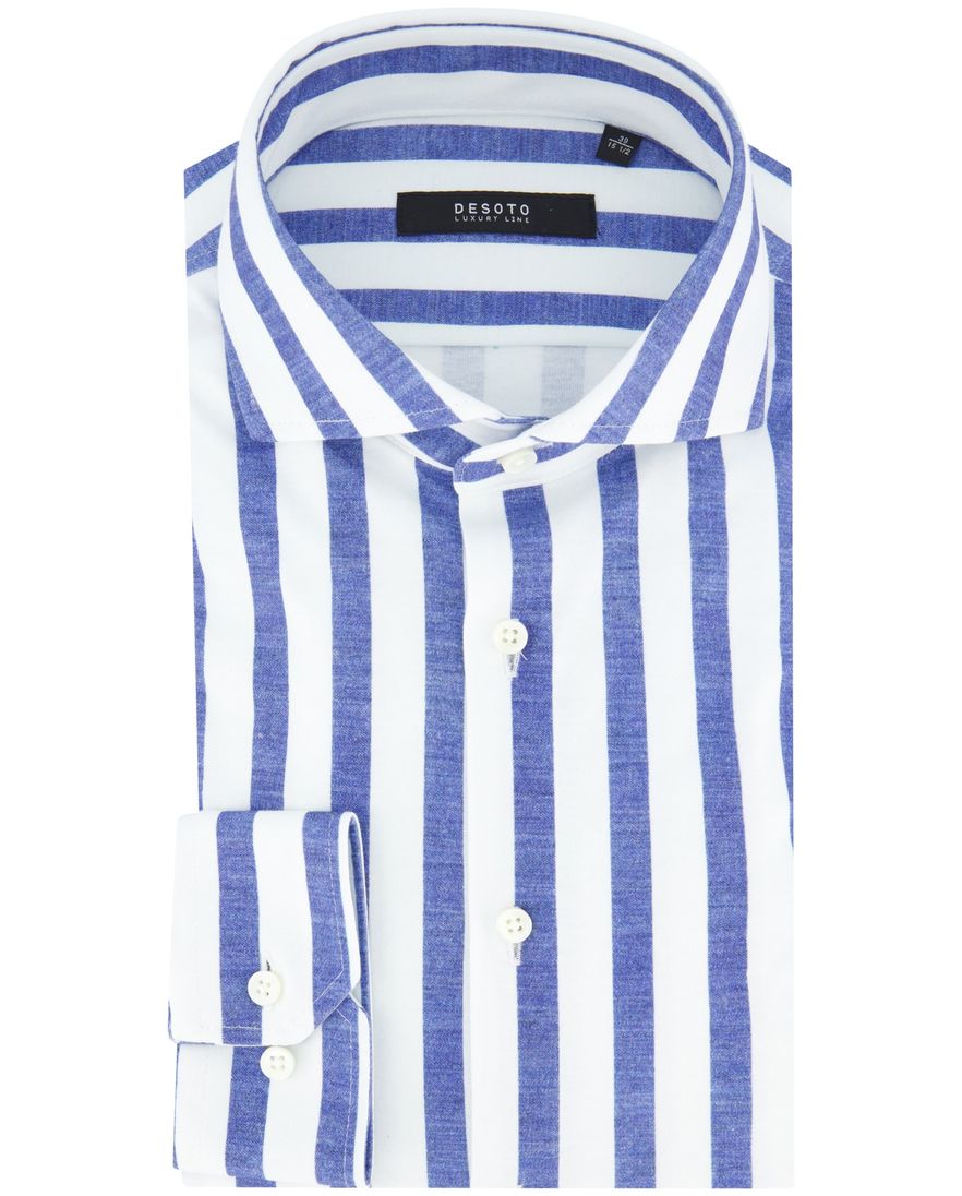 Desoto Luxury Line Hai blauw wit gestreept katoen