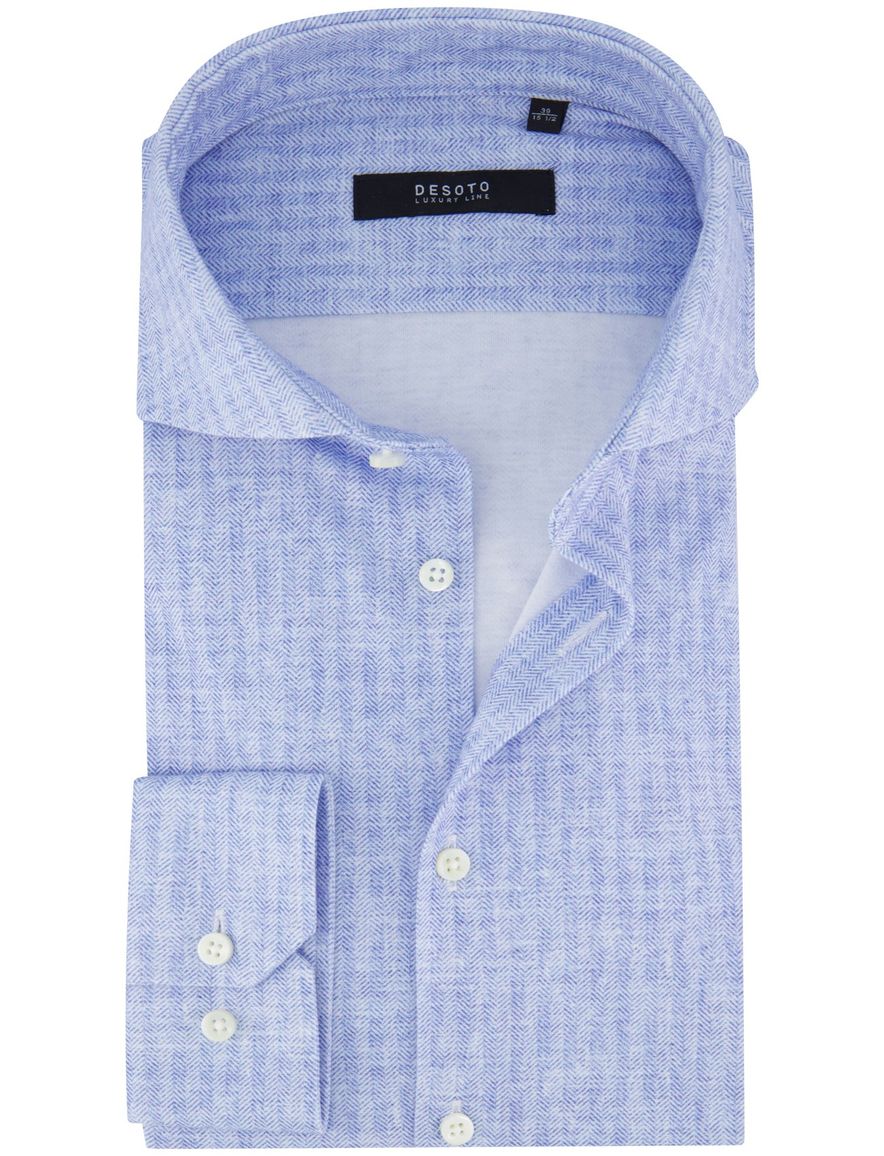 Desoto Luxury Line Jersey overhemd blauw