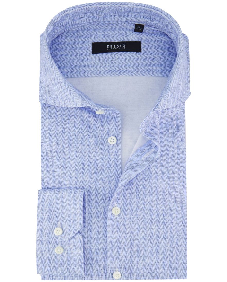 Desoto Luxury Line Jersey overhemd lichtblauw katoen