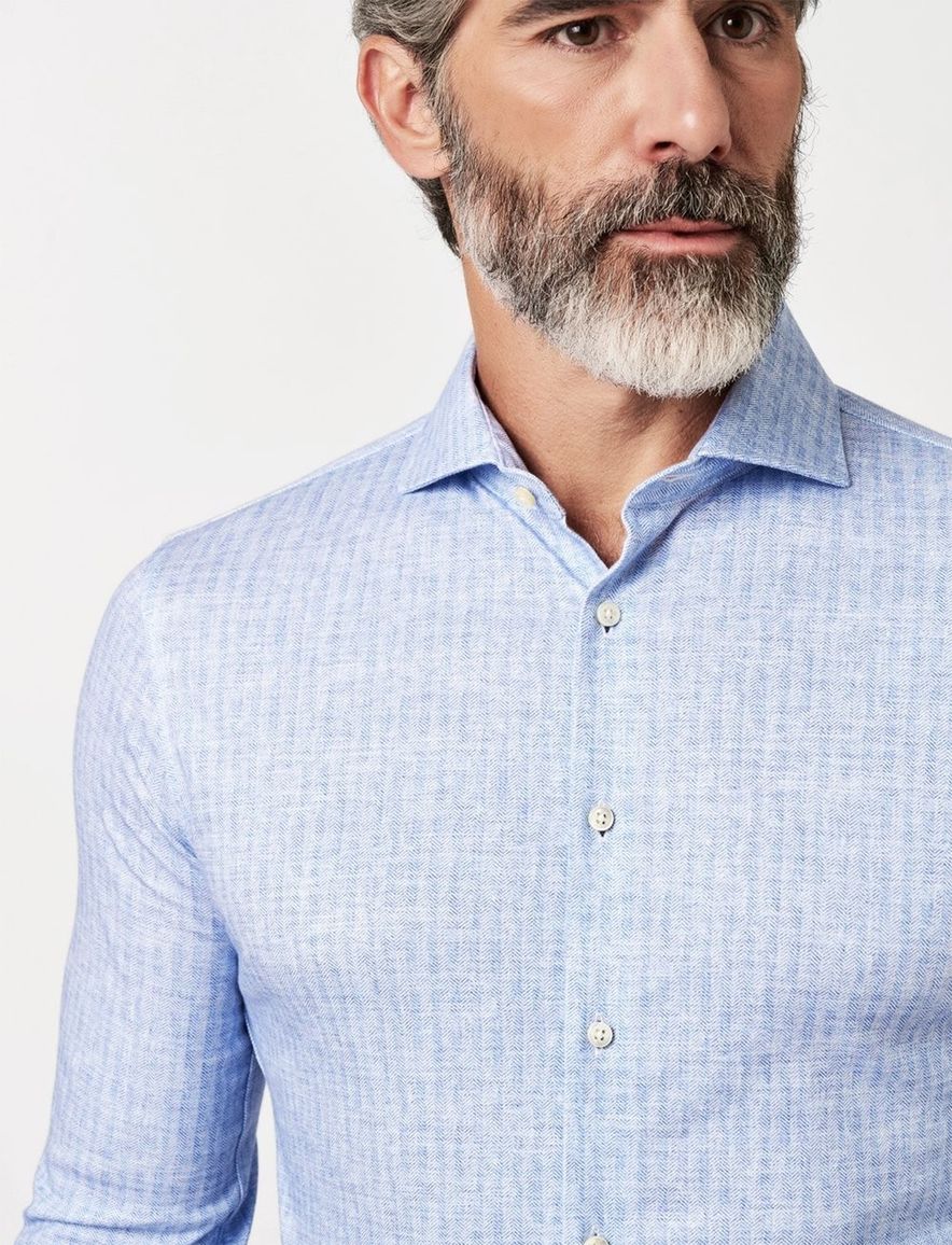 Desoto Luxury Line Jersey overhemd blauw