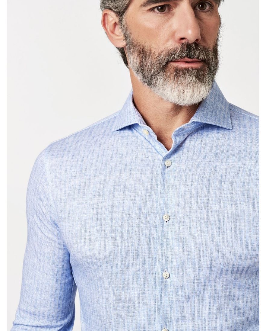 Desoto Luxury Line Jersey overhemd lichtblauw katoen