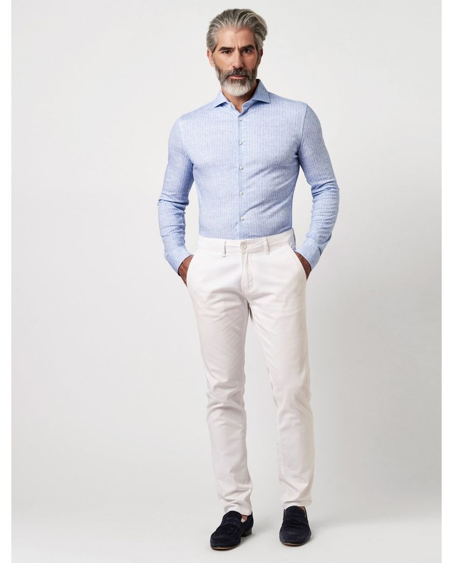 Desoto Luxury Line Jersey overhemd lichtblauw katoen