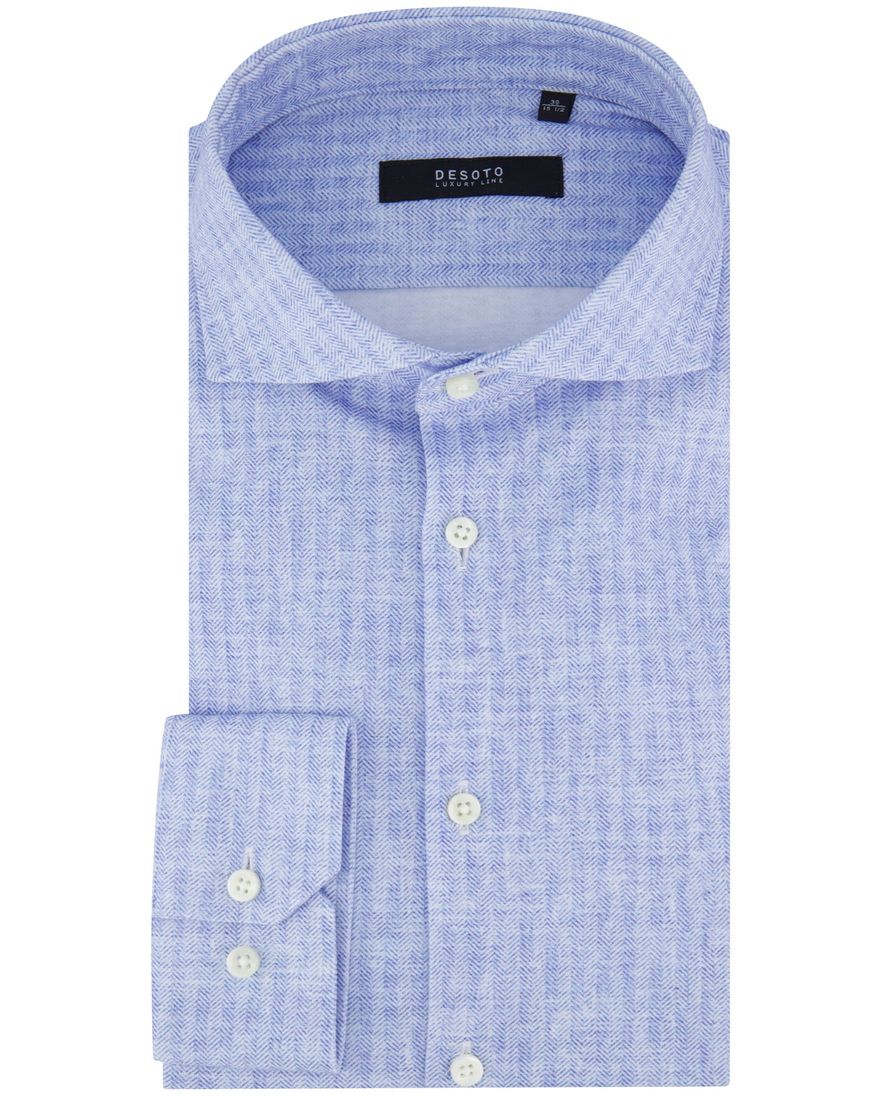 Desoto Luxury Line Jersey overhemd lichtblauw katoen