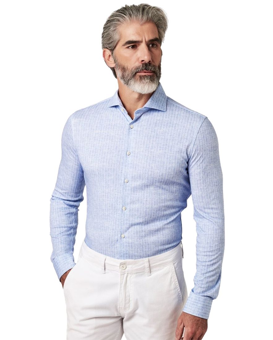 Desoto Luxury Line Jersey overhemd lichtblauw katoen