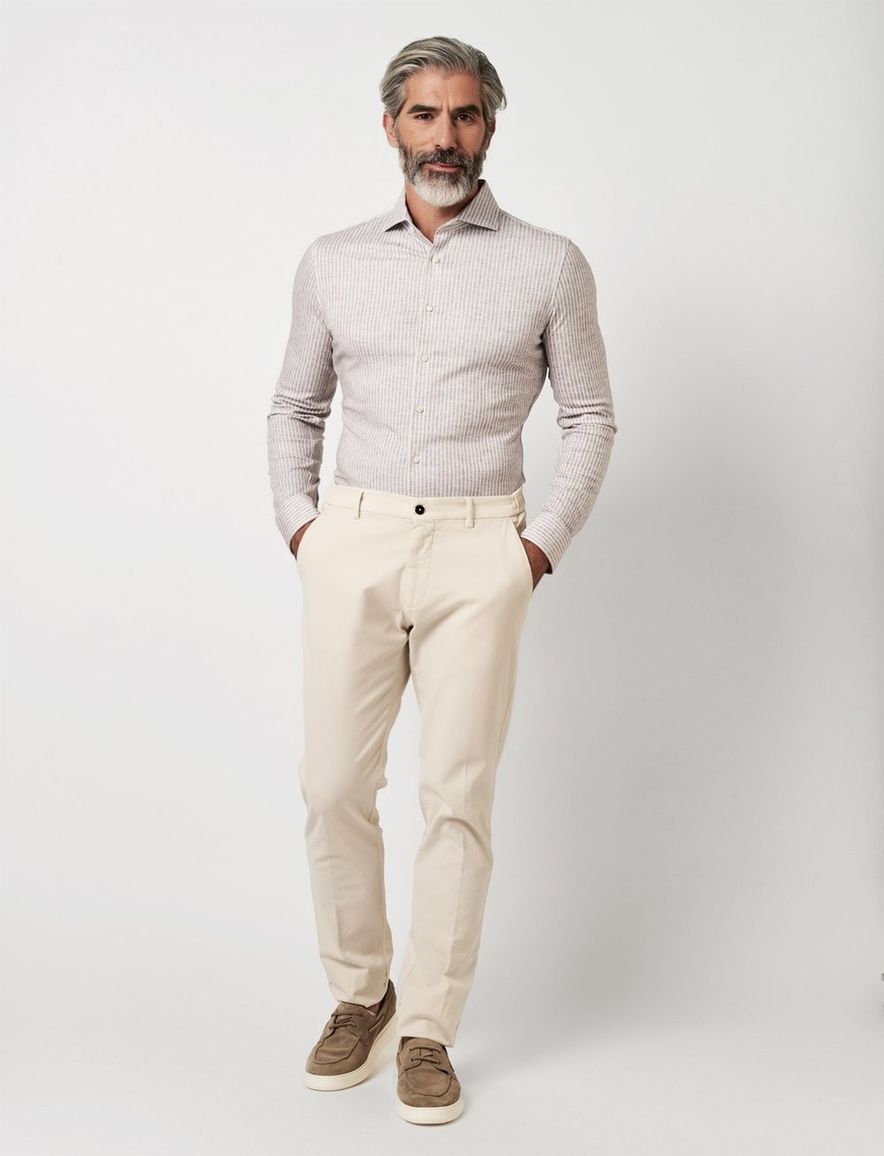 Desoto Luxury line bruin gestreept jersey