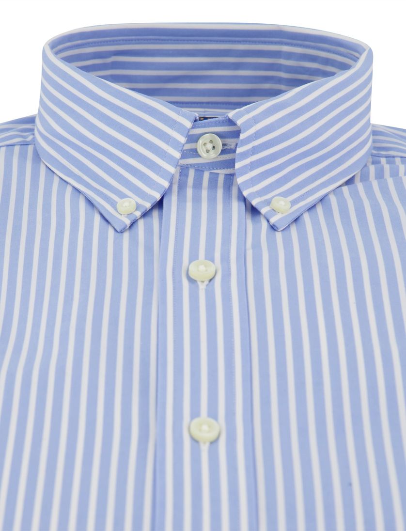 Blauw wit gestreept Polo Ralph Lauren overhemd button-down boord