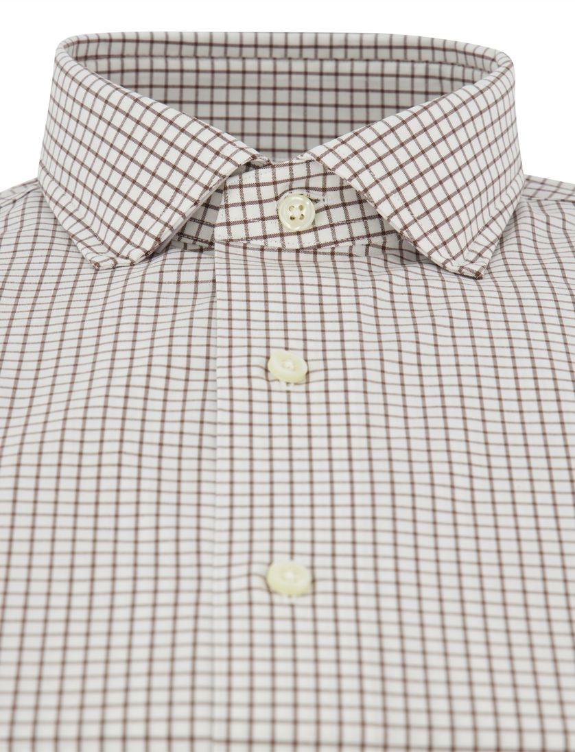 Wit bruin geruit Polo Ralph Lauren Custom Fit overhemd