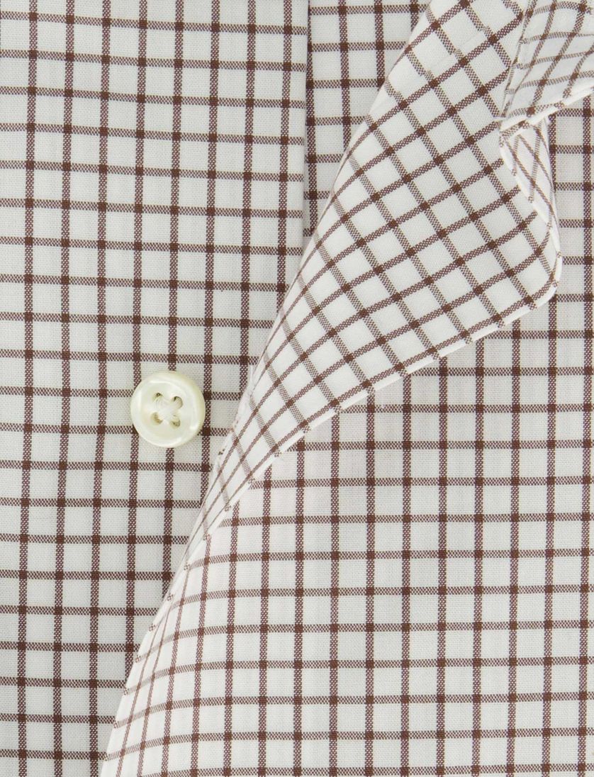 Wit bruin geruit Polo Ralph Lauren Custom Fit overhemd