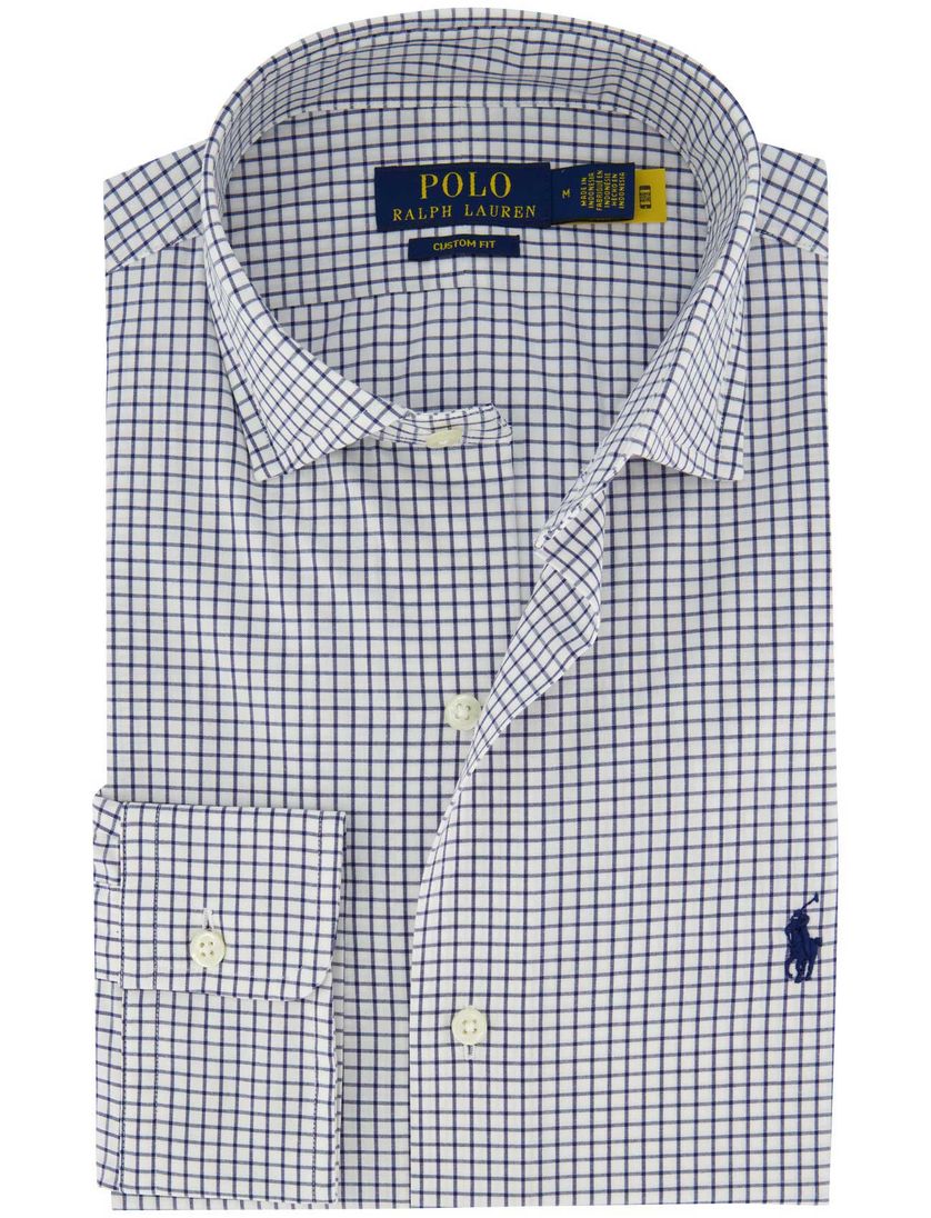 Wit navy geruit Polo Ralph Lauren overhemd katoen