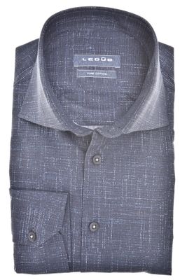 Ledub Ledub business overhemd Modern Fit New normale fit donkerblauw geprint katoen