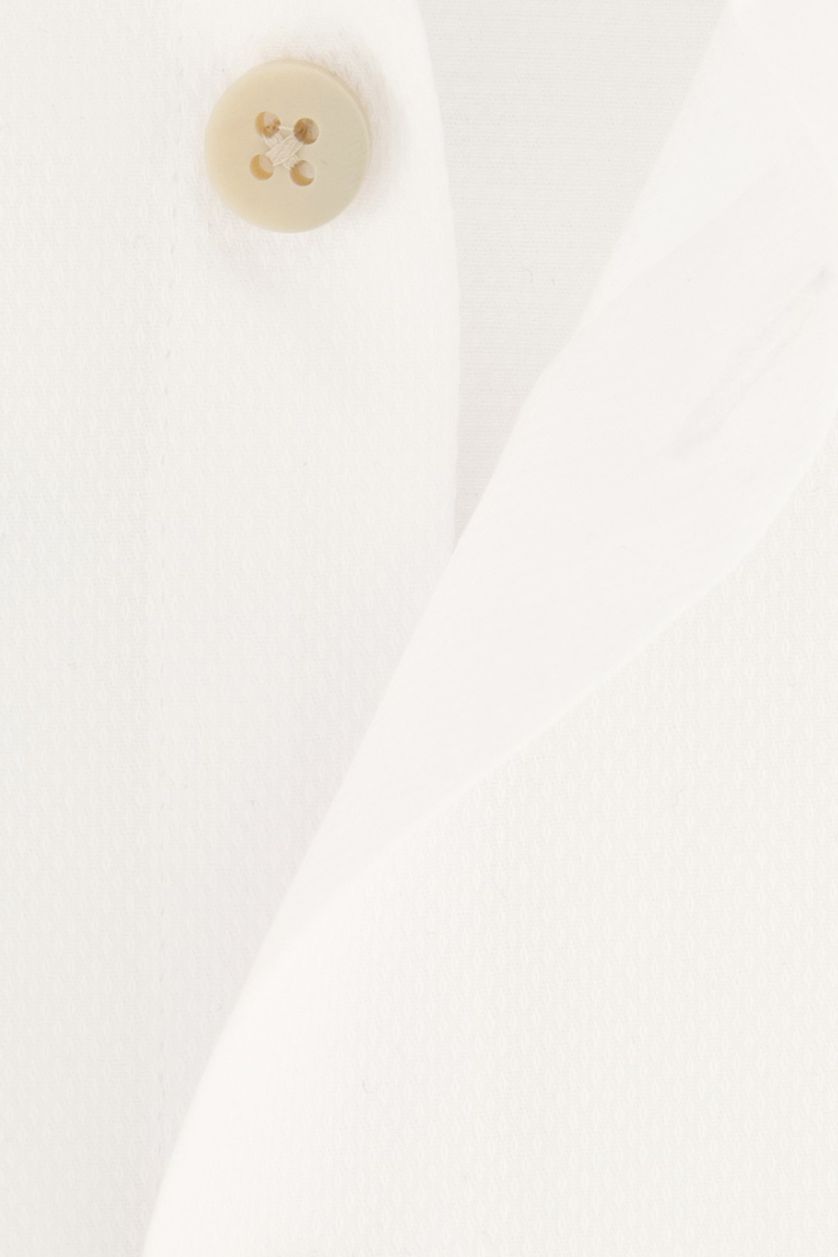 Ledub zakelijk overhemd lange mouw Modern Fit New normale fit wit effen katoen