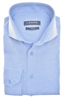 Ledub Ledub business overhemd Slim Fit lichtblauw effen katoen zonder borstzak