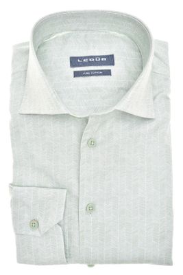 Ledub Ledub zakelijk lange mouwen overhemd Modern Fit New normale fit groen geprint katoen