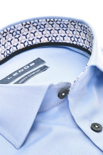 Ledub zakelijk lange mouwen overhemd Modern Fit New normale fit lichtblauw effen katoen