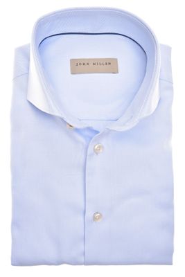 John Miller John Miller overhemd mouwlengte 7 slim fit lichtblauw effen katoen