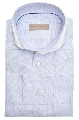 John Miller John Miller business overhemd Tailored Fit normale fit lichtblauw geruit katoen