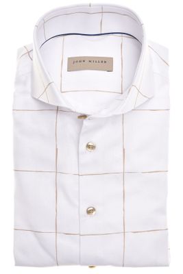 John Miller John Miller overhemd Tailored Fit wit geruit katoen