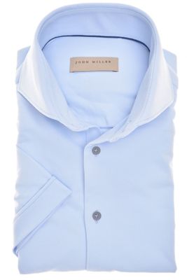 John Miller John Miller overhemd korte mouw Slim Fit slim fit lichtblauw effen 
