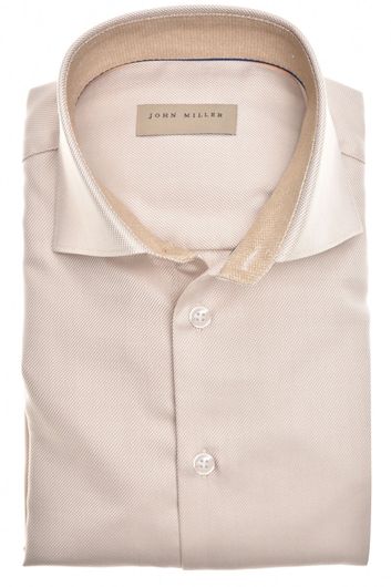 John Miller business overhemd Tailored Fit normale fit bruin effen katoen