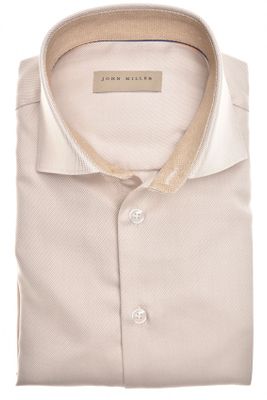John Miller John Miller business overhemd Tailored Fit normale fit bruin effen katoen