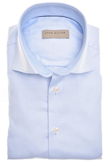John Miller overhemd mouwlengte 7 Tailored Fit lichtblauw