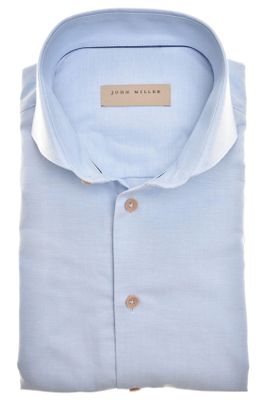 John Miller katoenen John Miller business overhemd Slim Fit effen lichtblauw