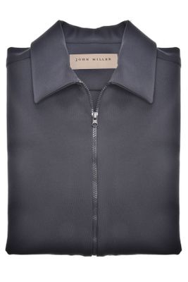 John Miller John Miller business overhemd normale fit donkerblauw effen 