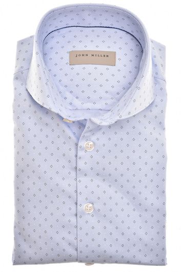 John Miller business overhemd Tailored Fit normale fit donkerblauw geprint katoen