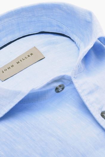 John Miller overhemd mouwlengte 7 Slim Fit lichtblauw