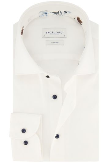 Slim fit Profuomo overhemd wit katoen strijkvrij