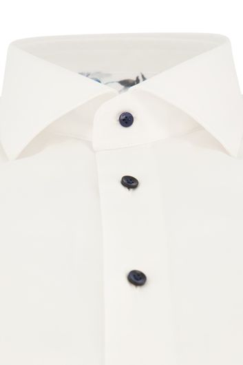 Slim fit Profuomo overhemd wit katoen strijkvrij