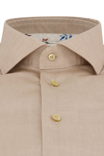 Profuomo business overhemd slim fit beige effen katoen