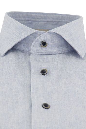 Profuomo business overhemd slim fit lichtblauw gemêleerd katoen
