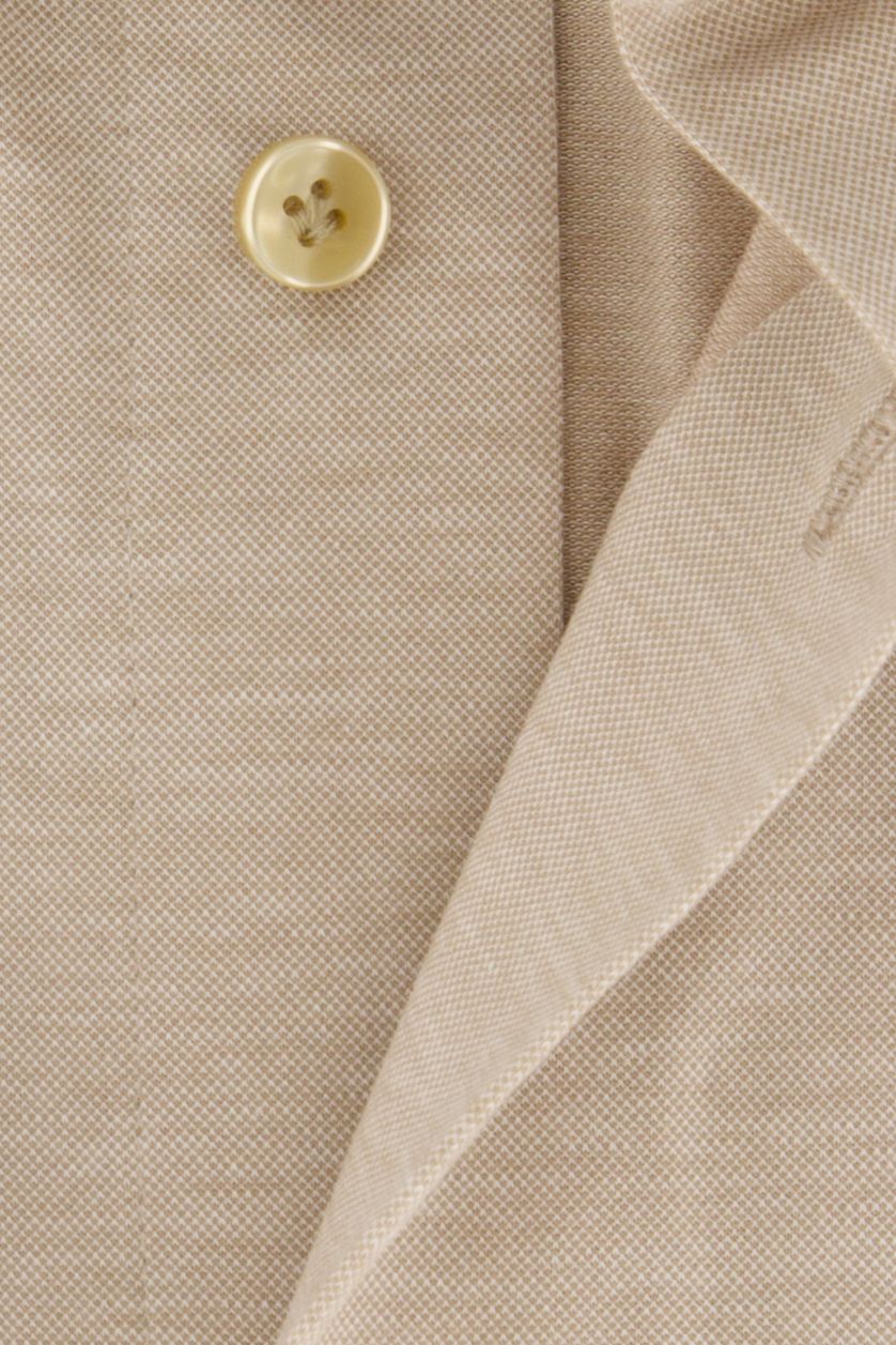Knitted Profuomo overhemd katoen slim fit beige