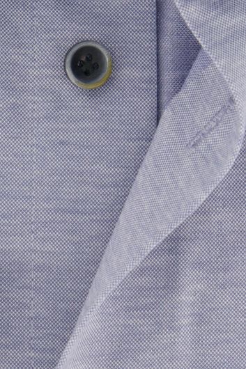 Profuomo overhemd effen blauw normale fit katoen