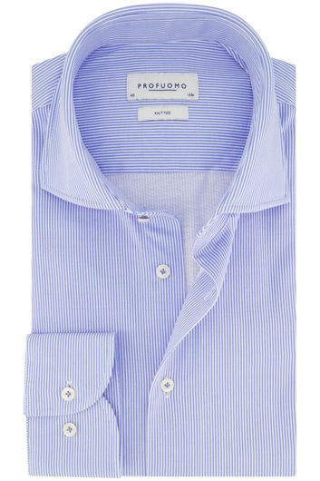 Profuomo business overhemd slim fit blauw gestreept katoen