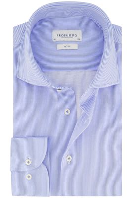 Profuomo Profuomo business overhemd slim fit blauw gestreept katoen