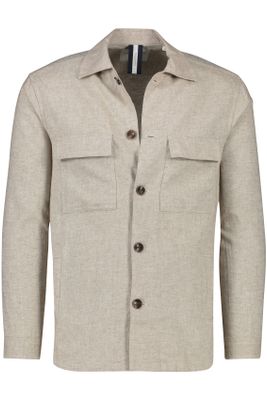 Profuomo Profuomo classic Overshirt effen beige normale fit