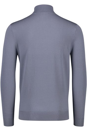 Profuomo sweater half zip blauw effen 