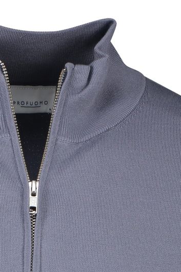 Profuomo sweater half zip effen blauw