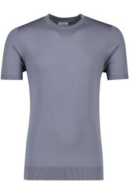 Profuomo Profuomo tencel t-shirt ronde hals blauw