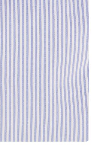 Profuomo overhemd mouwlengte 7 blauw gestreept katoen